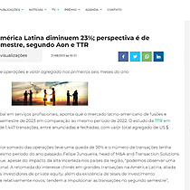 Fuses e aquisies na Amrica Latina diminuem 23%; perspectiva  de retomada no segundo semestre, segundo Aon e TTR
